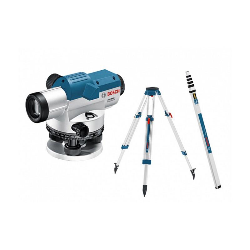  4 - Нівелір оптичний Bosch GOL 26 D, до 100м, ±1.6мм/30м, зум х26, + BT160 + GR500,1.5кг 0.601.068.002