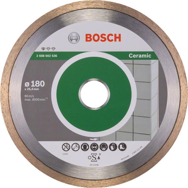  6 - Диск алмазний Bosch Standard for Ceramic, 180х25.4мм 2.608.602.536