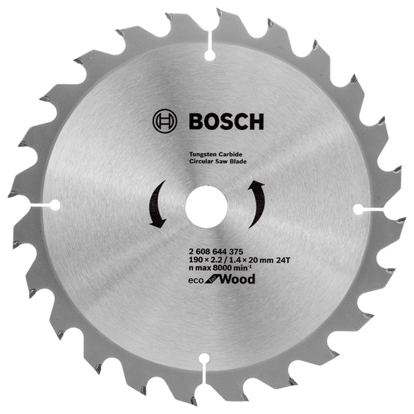  9 - Диск пиляльний Bosch Eco for Wood 190x20/16-24T 2.608.644.375