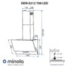 Витяжка декоративна похила Minola HDN 6212 BL/I 700 LED
