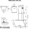 Витяжка декоративна похила Minola HDN 5202 BL/INOX 700 LED
