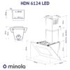 Витяжка декоративна похила Minola HDN 6124 BL LED