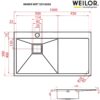 Мийка кухонна нержавіюча сталь WEILOR IMMER WRT SD10050