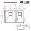 Мийка кухонна нержавіюча сталь WEILOR ALLERHAND WRX DB6345