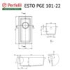 Мийка кухонна гранітна Perfelli ESTO PGE 101-22 GREY METALLIC