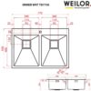 Мийка кухонна нержавіюча сталь WEILOR IMMER WRT TB7750