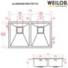 Мийка кухонна нержавіюча сталь WEILOR ALLERHAND WRX TB7745