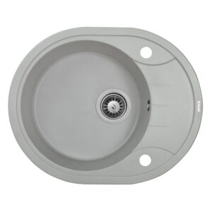  2 - Мийка кухонна гранітна Perfelli PRIMO OGP 1351-58 GREY METALLIC