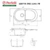 Мийка кухонна гранітна Perfelli IZETTA OGI 1141-78 GREY METALLIC