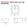 Мийка кухонна гранітна Perfelli ESTO PGE 101-38 GREY METALLIC