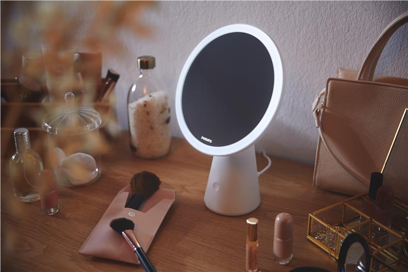  2 - Світильник дзеркало косметичне з акумулятором Philips Mirror 4.5Вт 5000/4000/3000K 3000мА•год димується USB-A > USB-C білий 929003195007