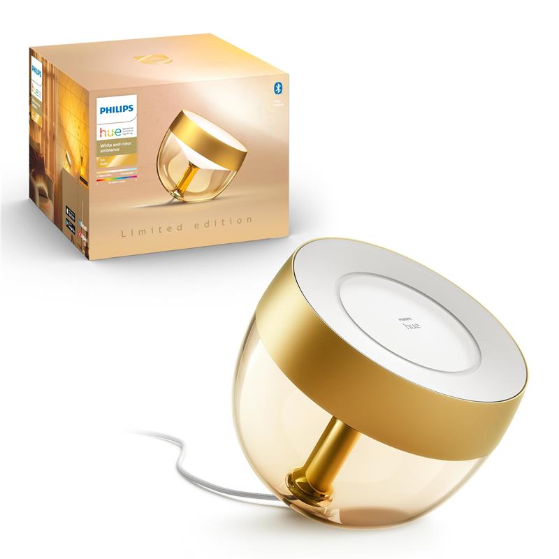  4 - Настільний світильник розумний Philips Hue Iris, 2000K-6500K, RGB, ZigBee, Bluetooth, димування, золотий 929002376401