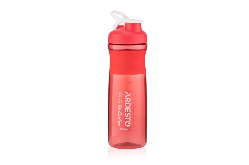  3 - Пляшка для води Ardesto Smart bottle, 1000мл, тритан, червоний AR2204TR