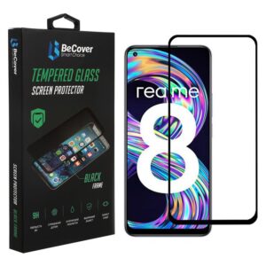  1 - Захисне скло BeCover для Realme 8 Black (706657)